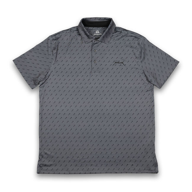All-Over Logo Print Polo (Grey), , hi-res